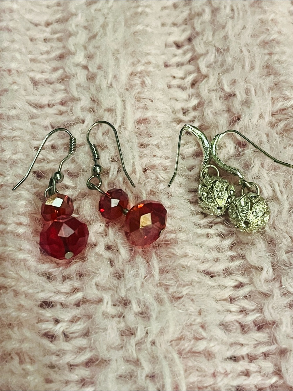 5 Pairs Vintage Y2K Dangle Earrings Bundle Crystal Bead Boho Jewelry Set - Picture 2 of 5
